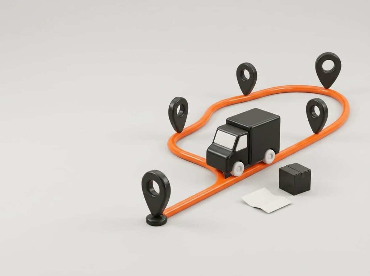 Регулярный маршрут logiX: фургон и маршрутные точки