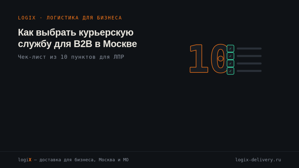 Как выбрать B2B-курьерскую службу в Москве