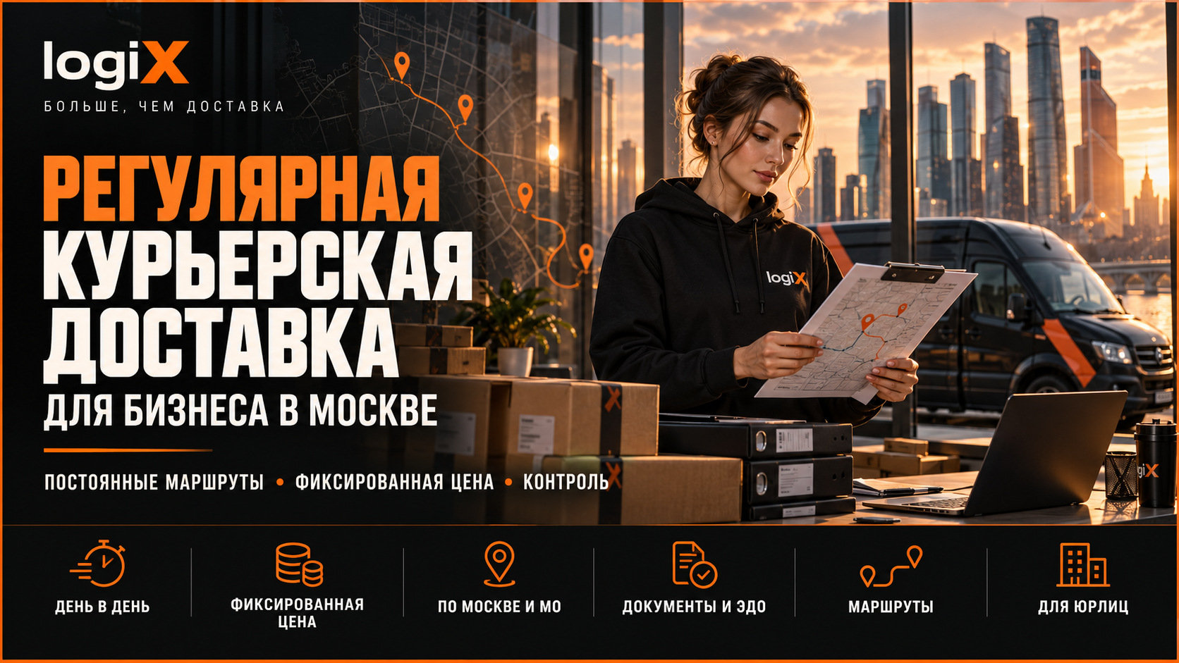 Регулярная курьерская доставка для бизнеса в Москве — logiX